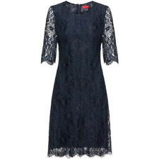 ex HUGO BOSS Kirelia Navy lace 3/4 sleeve scallop hem Dress RRP £99.00 (HF 1)