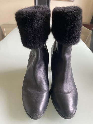 Caprice black leather - black, ankle