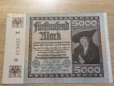 A 1922 Germany  5,000 Mark  Banknote, looks UNC or very near, very crisp