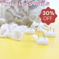 Hard Wall Picture Hooks Small Heavy Duty - Strong White Nail Fixing for Frames,