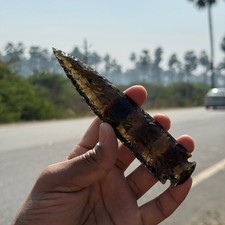 Smoky Obsidian Glass Arrowhead