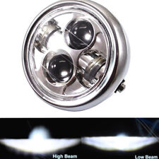 6.5'' inch Motorcycle LED Headlight High-Low Beam Chrome for Harley Cafe Racer