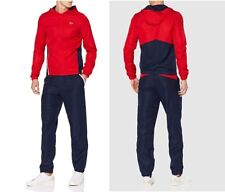 LACOSTE Men's Fashion WH8606 Sports Two Tone Track Jacket Pants Tracksuits Red