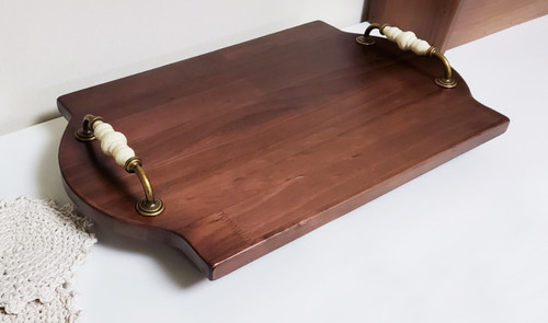 Vintage wooden serving tray - vintage,