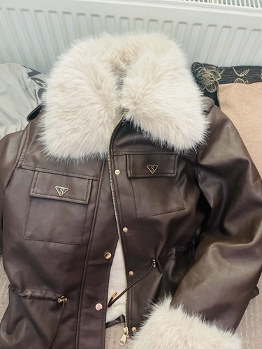 Luxury faux fur brown - brown, leather
