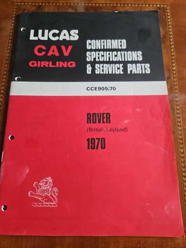 Lucas rover parts manual 1970 - parts,