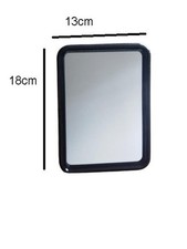 Hand Held Mirror Make Up Shaving Flat Stand up Hang up Mirror Black