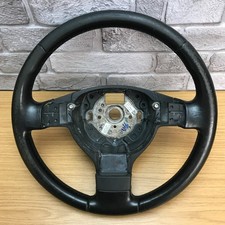 Genuine VW black leather MFSW 3 Spoke steering wheel. Golf MK5 GT, GTD etc.  12D