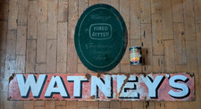 2 x VINTAGE WATNEYS ADVERTISING SIGNS - Beer Ale Metal Pub Enamel Brewery Bar
