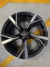 GENUINE AUDI RS6 RS7 22” GLOSS BLACK & DIAMOND CUT ALLOY WHEEL 4K0601025BL OEM
