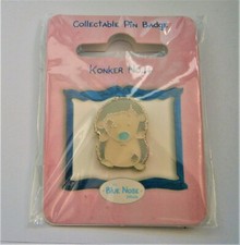 J567:) New sealed enamel Konker Hedgehog blue nose friends brooch badge pin 