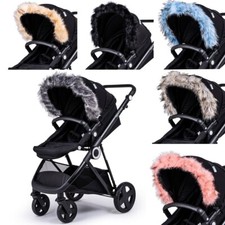 Pram Fur Hood Trim Attachment For Pushchair Compatible with Kiddicouture