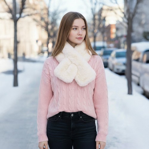 Women collar scarf warmer - warmer, faux