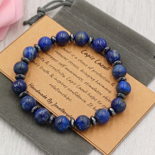 Lapis lazuli hematite bracelet - lazuli,