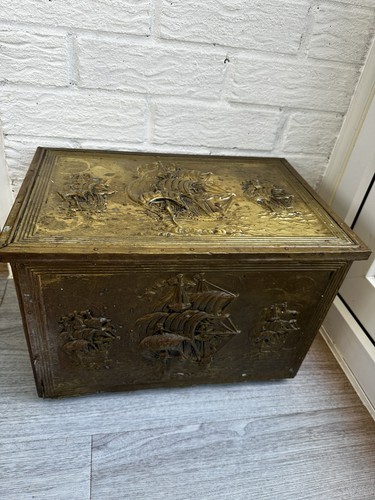 Vintage brass embossed coal