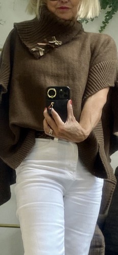 Brown roll neck bat - neck,