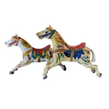 Choice of Two Antique Carved Horses from a 19th C. Childrens Carousel in England