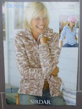 SIRDAR 8598-LADIES'+GIRLS' DENIM CHUNKY JACKET-24-26" TO 44-46" KNITTING PATTERN