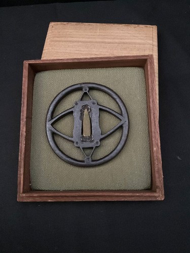 Japanese sword tsuba iron with - tsuba,