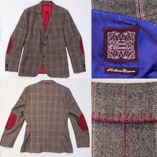 Holland Esquire Wool Tweed Blazer Brown/ Red Hand Customised UK 42 EUR 52