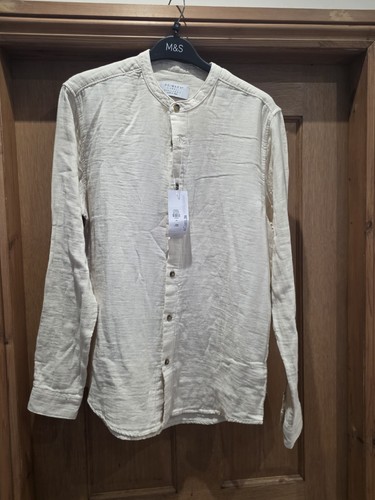 Men grandad collar - grandad, shirt