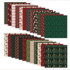 24pcs Craft Paper - Christmas Pattern Double Sided Card Making Scrapbook,12x12"