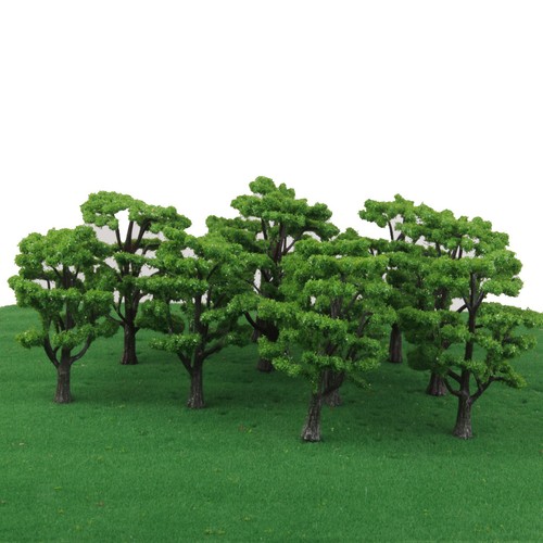 10pcs green trees model 10cm - green, 8-10cm
