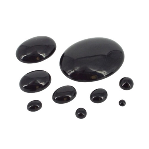 Black onyx cabochons loose - black,