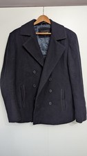 MENS RIVER ISLAND DOUBLE BREASTED PEA COAT/JACKET WARM WOOL BLEND SIZE Medium 