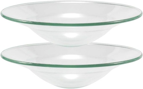 Replacement glass dish bowl - 2x,