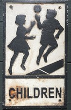 Cast Iron Sign Children
