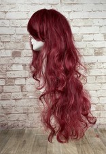 Extra Long Wig Wavy RED Layered Full Head Hair Piece Sissy TV CD TS Ariel