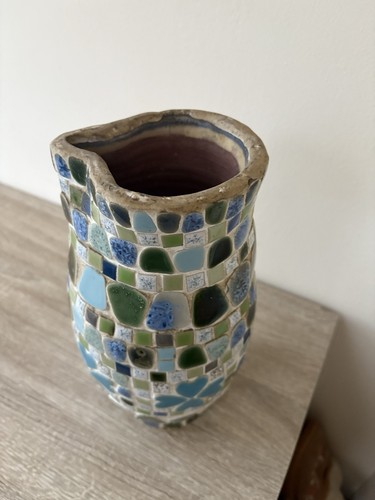 Vintage mosaic flower vase - flower,