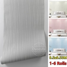 Minimalist Stripes Wallpaper Glitter Metallic Stripes Bedroom WallPaper 1-6Rolls