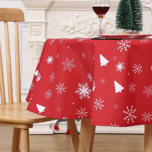 Christmas tablecloth round - christmas,