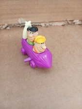 Vintage BURGER KING The Flintstones FRED & BARNEY In Purple Car Plastic TOY 2000