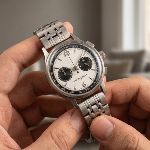 Men retro chronograph panda - men's,