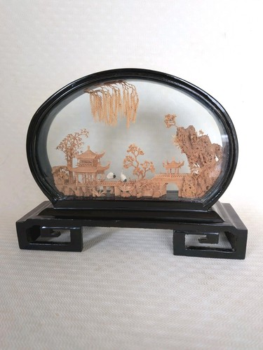 Vintage chinese cork carving - vintage,