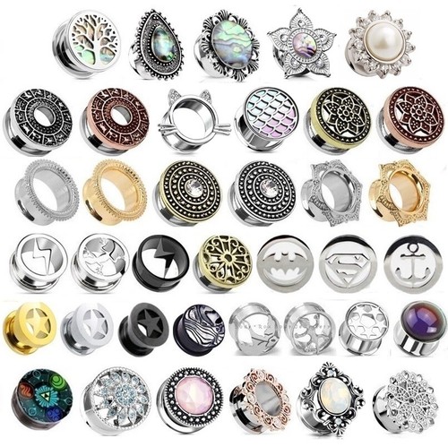 Steel flesh tunnel ear plug - ,