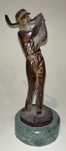 Vintage bronze golfer - vintage, bronze,