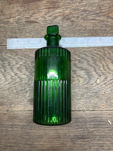 Antique green glass apothecary - antique,