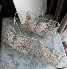 Antique White Metal Baskets