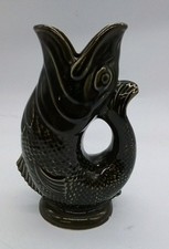 Dartmouth Pottery Green Gurgle Fish Jug - Large 23cm