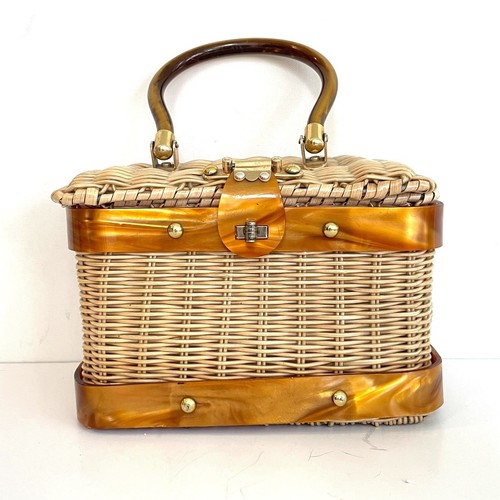 Vintage wicker rattan box - wicker,