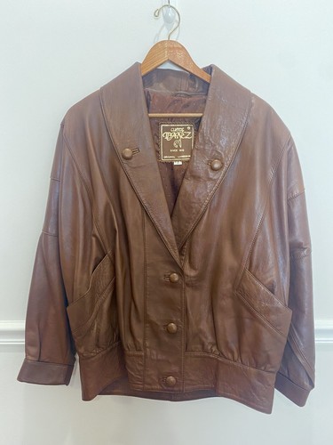 Brown vintage lambskin leather - lambskin,