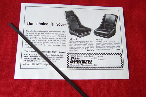 John sprinzel rally car seats - sprinzel,