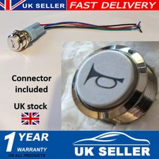 Horn Push Button 12V Blue 16mm Car LED Light Momentary Metal Switch Button