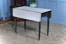 Antique Victorian Mahogany Bleached Scrub Top Painted Drop Leaf Pembroke Table
