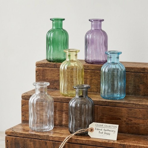 Vintage ribbed glass bud - vintage,