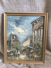 Lovely Original Oil Painting Of A Italian Scene Circa 1960’s Signed A Burnett